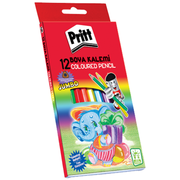 Pritt Jumbo Üçgen Kuruboya Uzun 12 Li