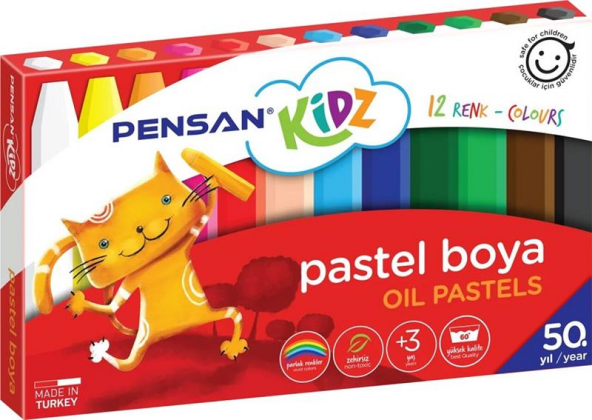 Pensan 12 Renk Pastel Boya