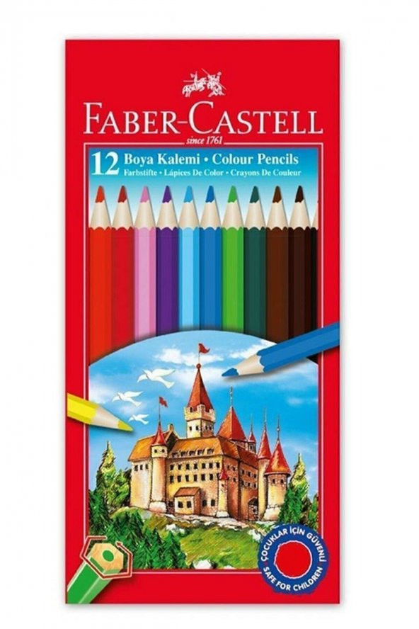 Faber Castell Uzun Boy Kuru Boya 12 Renk