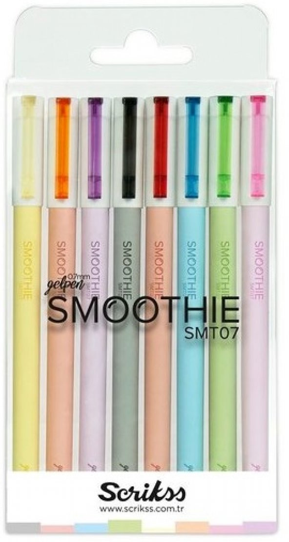 Scrikss Smoothie Jel Kalem 0.7mm - 8li Set