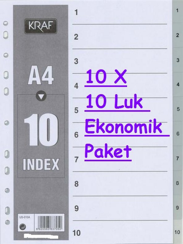 Kraf 1010 Separatör 1-10 Rakam 10lu Ekonomik Paket