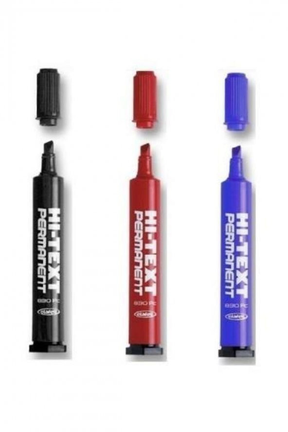 Hi-Text Permanent Marker 830 Pc Kesik Uç 3 Renk