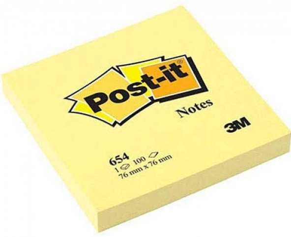 Post-it Yapışkanlı Not Kağıdı 100 YP 76X76 Sarı 654