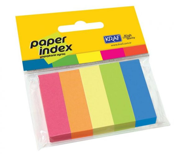 Kraf Kağıt İndex 15 X 50 mm 5 Renk X 100 Syf.
