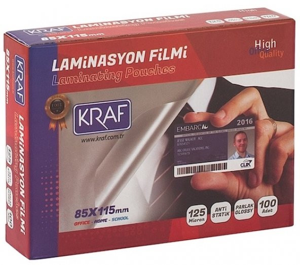 Kraf Laminasyon Pres Filmi 85X115 MM 125 Micron 100'lük