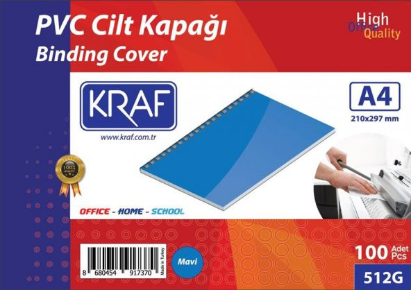 Kraf Cilt Kapağı A4 160 Micron 100lük Mavi