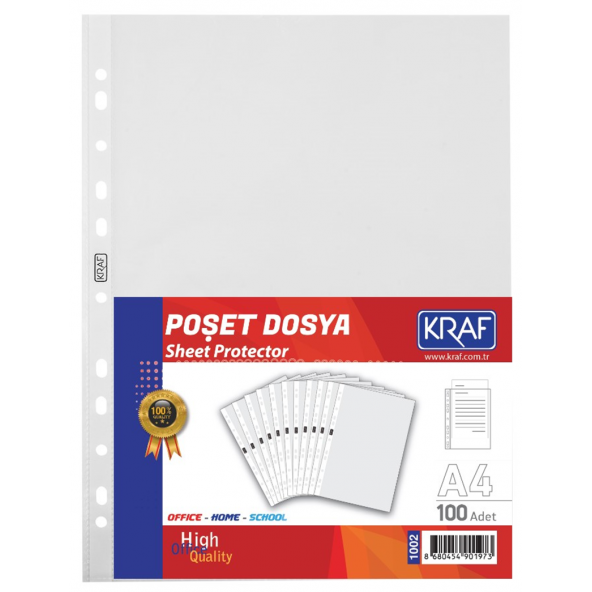 KRAF Poşet Cep Dosya A4 XL 100 Lük - 2