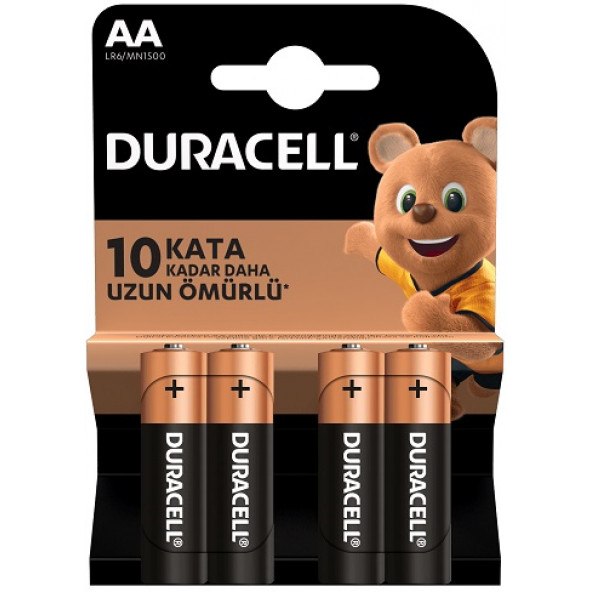 Duracell Alkaline AA Kalem Pil 4 Lü Paket