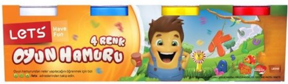 Lets Oyun Hamuru Antibaktiriyel 4 Renk 600 gr 8340 - 2