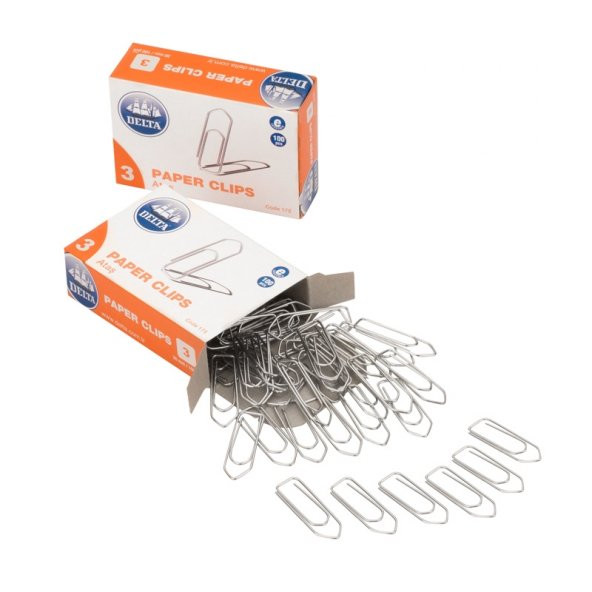 Delta NO:3 Beşgen Ataş Paper Clips 100lük 10 Lu PAKET