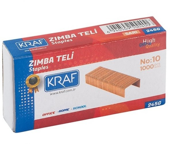 Kraf No:10 Küçük Sarı Zımba Teli 10'lu Paket