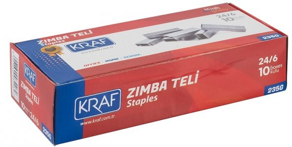Kraf 24/6 Zımba Teli Beyaz Renk 10 Lu Paket - 2