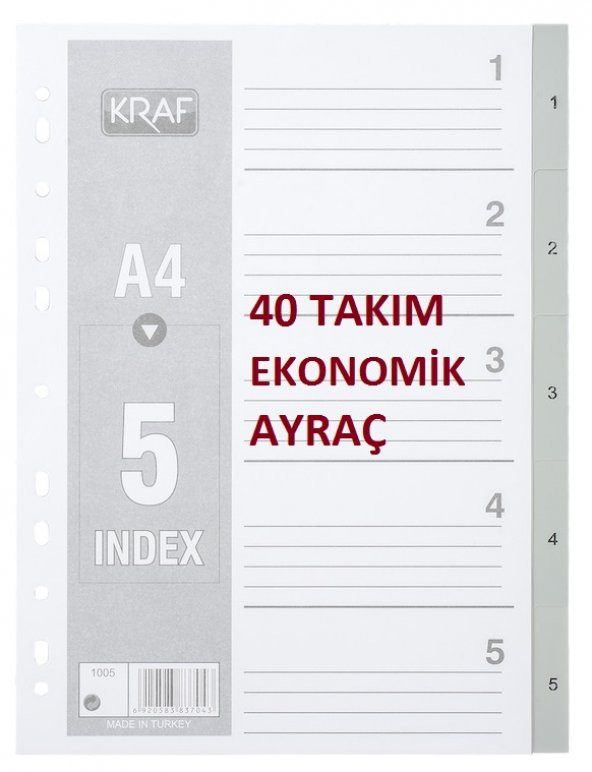 Kraf Seperatör 1005 1-5 Rakam 40 Paket 6920583837043