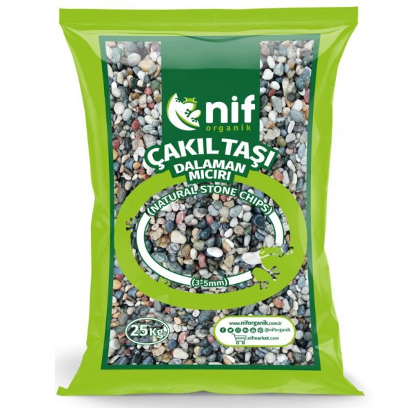 Mıcır-Çakıl Taşı 5-10mm-25 KG *60 adet 1 PALET Nif Organik Doğal Taş - Dalaman - 3
