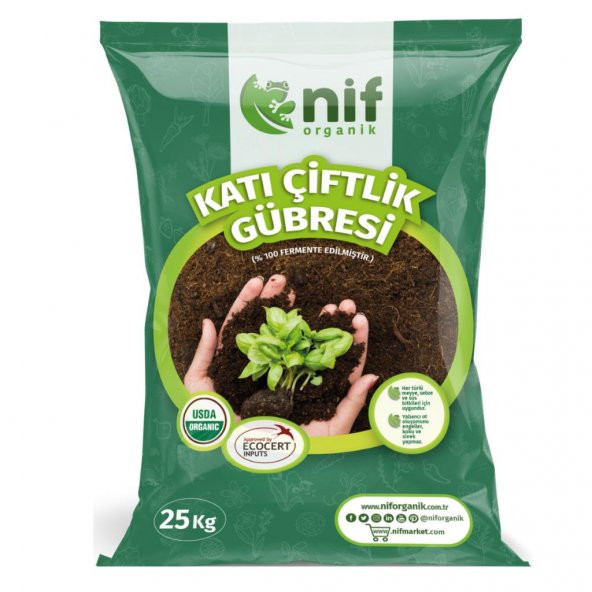 Organik Gübre - Nif Organik Katı Çiftlik Gübresi 25 KG - 1