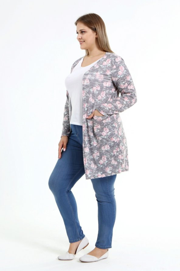 yzs tekstil BOL KESİM DESENLİ HIRKA - 2