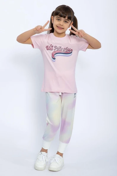 U.S. Polo Assn 1070 Batik Desenli Kız Çocuk İkili Takım - 5