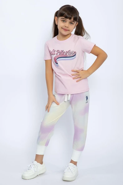 U.S. Polo Assn 1070 Batik Desenli Kız Çocuk İkili Takım - 6