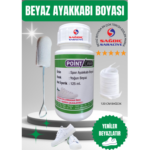 Point Care Beyaz Deri Spor Ayakkabı Boyası 909023