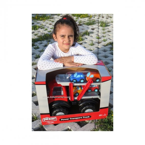 Pilsan Power Transport Truck Oyuncak Araba Taşıyan Kamyon ve 4 lü Araba Seti