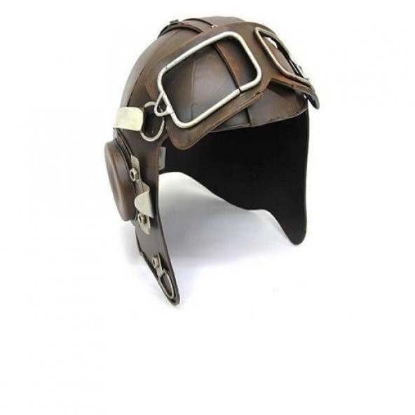 himarry Dekoratif Metal Pilot Kaskı Biblo Dekoratif Hediyelik - Resim 5