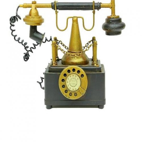himarry Dekoratif Metal Telefon Kumbaralı Biblo Hediyelik - Resim 6