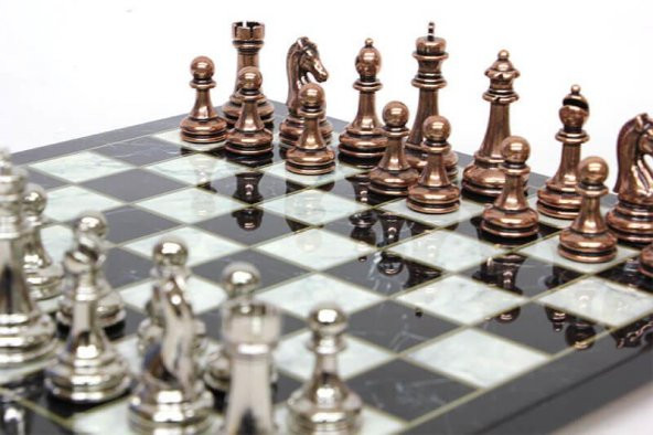 Satranç Takımı Seti Klasik Mermer Tabla Büyük Hediyelik - 2