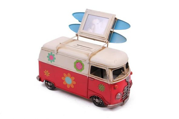 himarry Metal Minibüs Çerçeveli Kumbaralı Biblo Dekoratif Hediyelik - 2