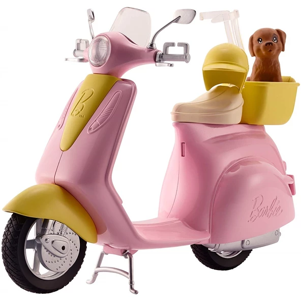 Orjinal Lisanslı Barbie'nin Büyük Motorsikleti Pembe Oyuncak Vespa Moped ürün görseli