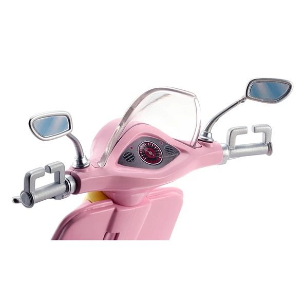 Orjinal Lisanslı Barbie'nin Büyük Motorsikleti Pembe Oyuncak Vespa Moped - Resim 3