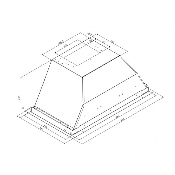 Silverline 1170 Astec 60 cm Ankastre Aspiratör - 3