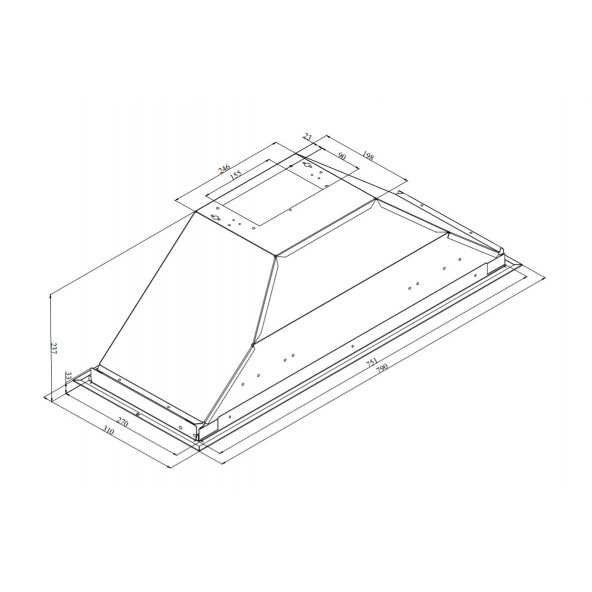 Silverline 1170 Astec tam ankastre aspiratör 90 lık - 3