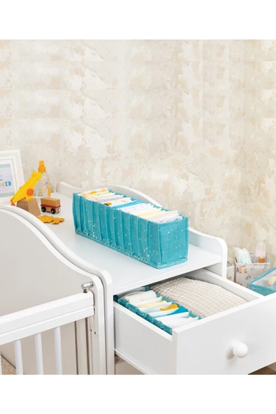 2 Adet Baby Bebek Odası Akordiyon Çekmece Düzenleyici Mavi S Boy - 2