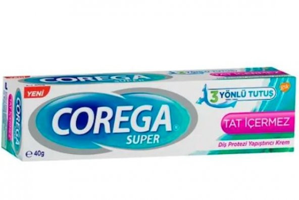 Corega Gün Boyu Güçlü Tutuş Diş Protez Yapıştırıcı Tat İçermez Krem 40 gr