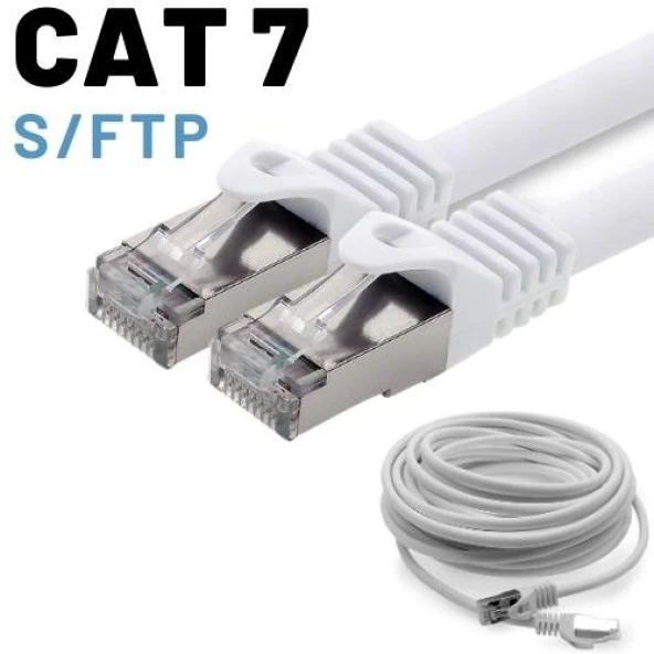IRENIS CAT7 Kablo S/FTP LSZH Ethernet Network Lan Ağ Kablosu   15 Metre Beyaz