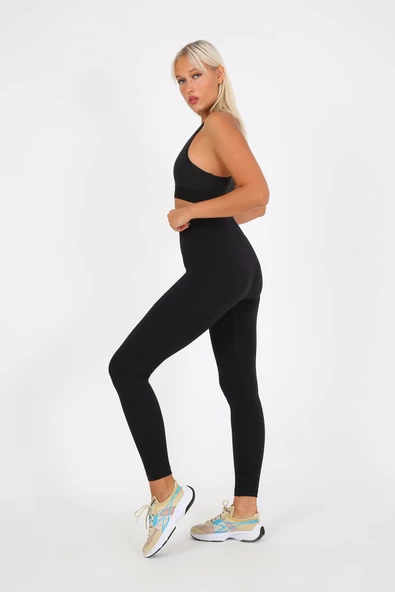 AuraFit 4036 Seamless Dikişsiz Push Up Toparlayıcı Yüksek Bel Uzun Tayt - 4