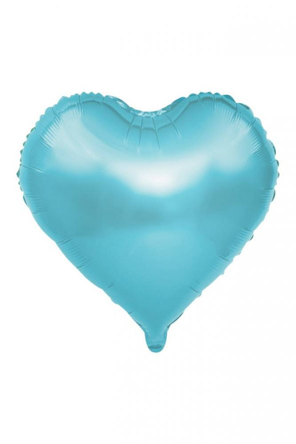 Kalpli Mavi Renk Folyo Balon 24 inç 60 cm