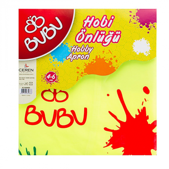 Bu-Bu Boyama Önlüğü 4-6 Yaş Su Geçirmez(karışık renk) BUBU00005