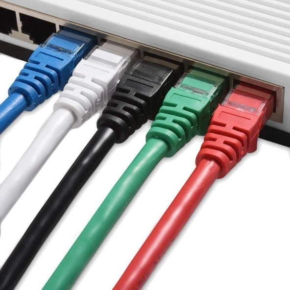 5 adet IRENIS CAT7 Kablo Ethernet Network İnternet LAN Kablosu   20 Metre Kırmızı - 8