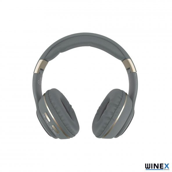 Winex YK Led Kulak Üstü Bluetooth Kulaklık Gri - 2