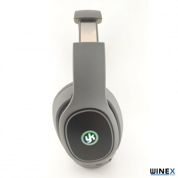 Winex YK Led Kulak Üstü Bluetooth Kulaklık Gri - 5