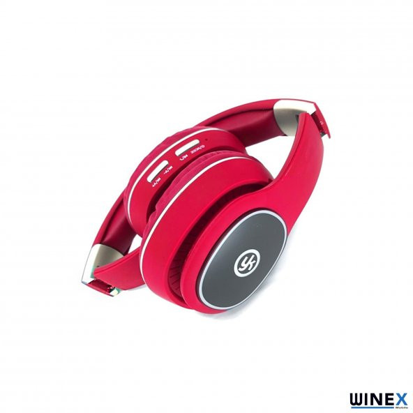 Winex YK Led Kulak Üstü Bluetooth Kulaklık Kırmızı - 4