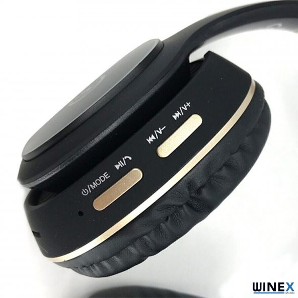 Winex YK Led Kulak Üstü Bluetooth Kulaklık Siyah - 6
