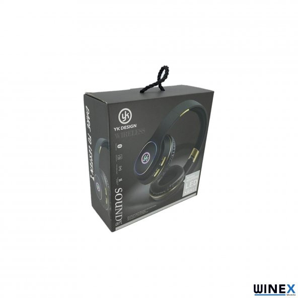 Winex YK Led Kulak Üstü Bluetooth Kulaklık Siyah - 7