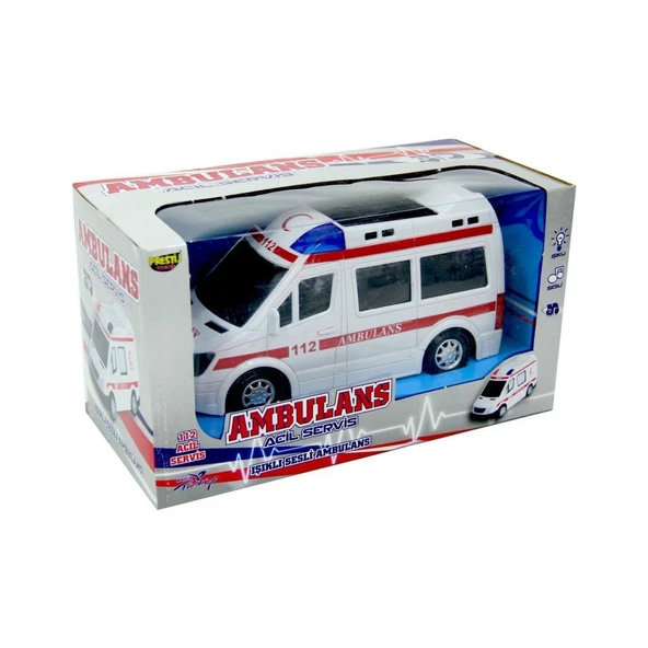 Prestij Oyuncak Işıklı Sesli Pilli Beyaz Ambulans Arabası 112 - 2