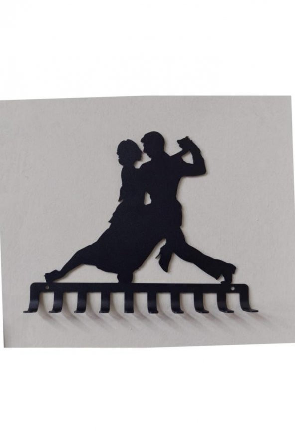 Dans Çifti Figürlü Dekoratif Metal Anahtar Askısı - 25x20cm - 2