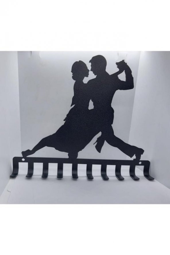 Dans Çifti Figürlü Dekoratif Metal Anahtar Askısı - 25x20cm - 3