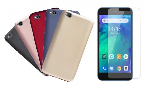 Xiaomi Redmi GO Kılıf Premier Mat Silikon Kılıf + Kırılmaz Cam - 1