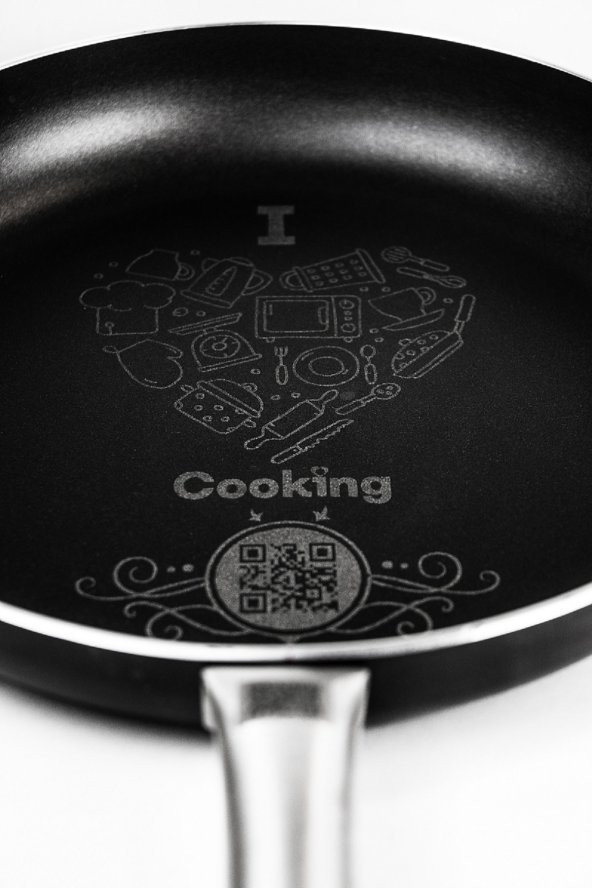 laserpan Love 28cm Profesyonelkaliteli Akıllı Tarifli Desenli Tava - 2