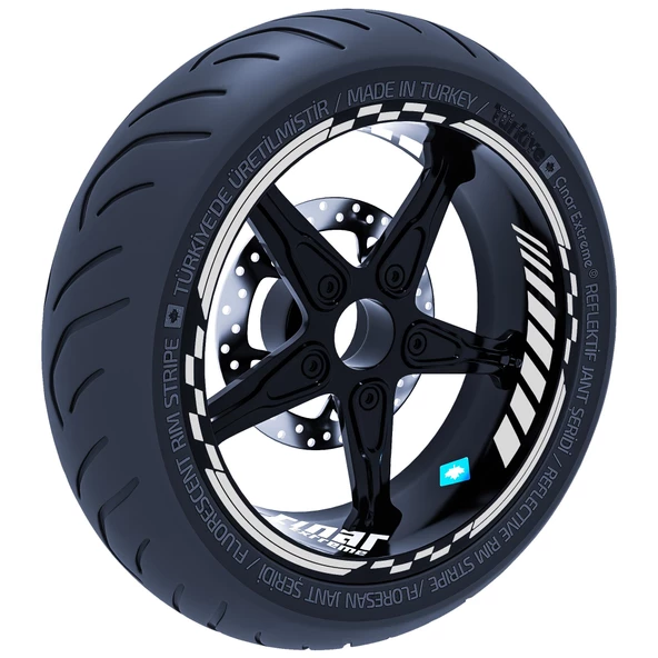 Moto GP İç Dış Jant Şeridi Takım Sticker Reflektif, Floresan, Özel Renkler Çınar Extreme - 5